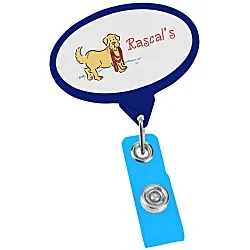 Jumbo Retractable Badge Holder - 40" - Oval - Opaque - Label