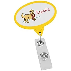 Jumbo Retractable Badge Holder - 40" - Oval - Opaque - Label