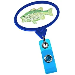 Jumbo Retractable Badge Holder - 40" - Oval - Translucent - Label