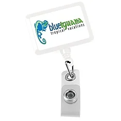 Jumbo Retractable Badge Holder - 40" - Rectangle - Opaque - Label