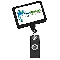 Jumbo Retractable Badge Holder - 40" - Rectangle - Opaque - Label