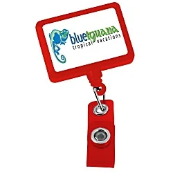 Jumbo Retractable Badge Holder - 40" - Rectangle - Opaque - Label