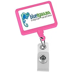 Jumbo Retractable Badge Holder - 40" - Rectangle - Opaque - Label