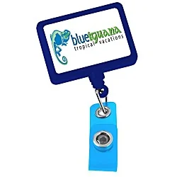 Jumbo Retractable Badge Holder - 40" - Rectangle - Opaque - Label