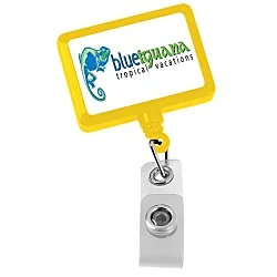 Jumbo Retractable Badge Holder - 40" - Rectangle - Opaque - Label