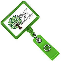 Jumbo Retractable Badge Holder - 40" - Rectangle - Translucent - Label