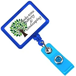 Jumbo Retractable Badge Holder - 40" - Rectangle - Translucent - Label