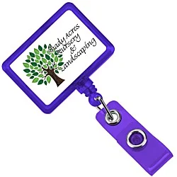 Jumbo Retractable Badge Holder - 40" - Rectangle - Translucent - Label