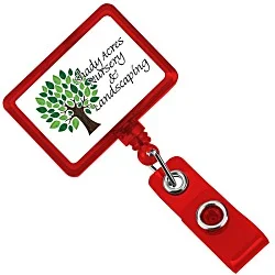 Jumbo Retractable Badge Holder - 40" - Rectangle - Translucent - Label