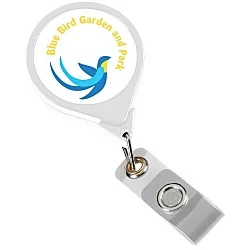 Jumbo Retractable Badge Holder - 40" - Round - Opaque - Label
