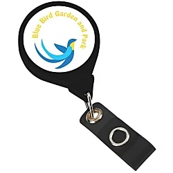 Jumbo Retractable Badge Holder - 40" - Round - Opaque - Label