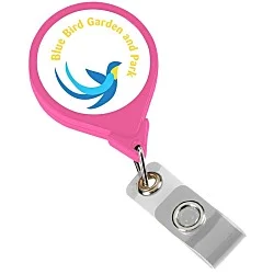 Jumbo Retractable Badge Holder - 40" - Round - Opaque - Label