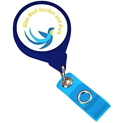 Jumbo Retractable Badge Holder - 40" - Round - Opaque - Label