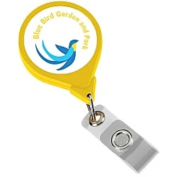 Jumbo Retractable Badge Holder - 40" - Round - Opaque - Label