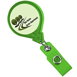 Jumbo Retractable Badge Holder - 40" - Round - Translucent - Label
