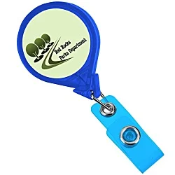 Jumbo Retractable Badge Holder - 40" - Round - Translucent - Label