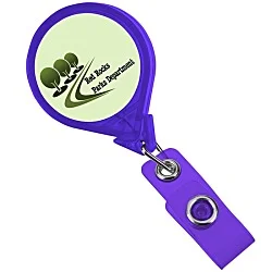 Jumbo Retractable Badge Holder - 40" - Round - Translucent - Label