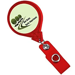 Jumbo Retractable Badge Holder - 40" - Round - Translucent - Label