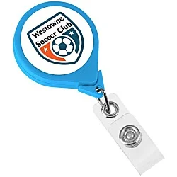 Jumbo Retractable Badge Holder - 40" - Round - Neon - Label
