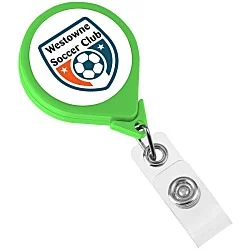 Jumbo Retractable Badge Holder - 40" - Round - Neon - Label