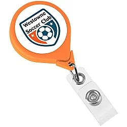 Jumbo Retractable Badge Holder - 40" - Round - Neon - Label