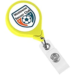 Jumbo Retractable Badge Holder - 40" - Round - Neon - Label