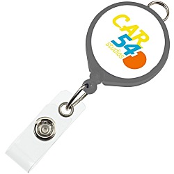Retractable Badge Holder with Lanyard Attachment - Round - Opaque - Label