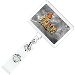 Jumbo Retractable Badge Holder with Antimicrobial Additive - 40" Rectangle - Label