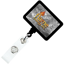 Jumbo Retractable Badge Holder with Antimicrobial Additive - 40" Rectangle - Label