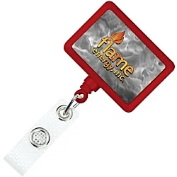 Jumbo Retractable Badge Holder with Antimicrobial Additive - 40" Rectangle - Label