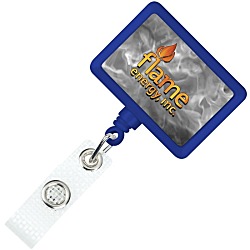 Jumbo Retractable Badge Holder with Antimicrobial Additive - 40" Rectangle - Label