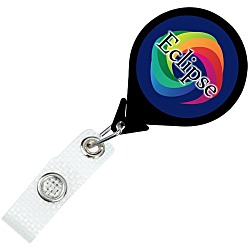 Jumbo Retractable Badge Holder with Antimicrobial Additive - 40" Round - Label