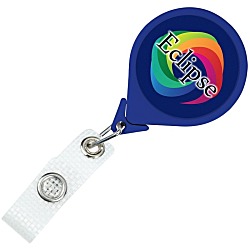 Jumbo Retractable Badge Holder with Antimicrobial Additive - 40" Round - Label