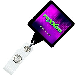 Jumbo Retractable Badge Holder with Antimicrobial Additive - 40" Square - Label