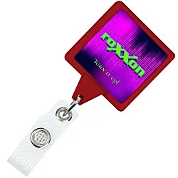 Jumbo Retractable Badge Holder with Antimicrobial Additive - 40" Square - Label