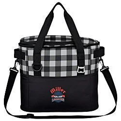 Buffalo Plaid Cooler Bag - Embroidered
