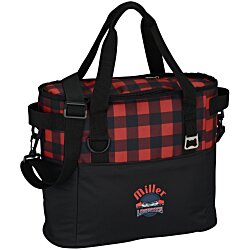 Buffalo Plaid Cooler Bag - Embroidered