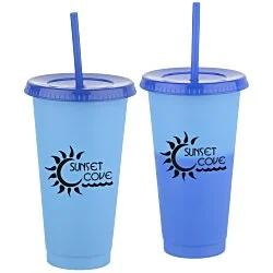 Chameleon Color Change Tumbler with Straw - 24 oz.
