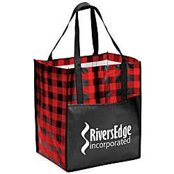 Northwoods Plaid Grocery Tote