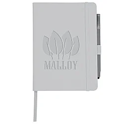 Vienna Satin Touch Hard Cover Notebook with Pen - Debossed