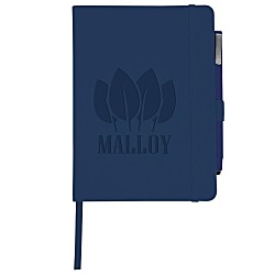 Vienna Satin Touch Hard Cover Notebook with Pen - Debossed