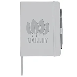 Vienna Satin Touch Hard Cover Notebook with Pen - Debossed - 24 hr