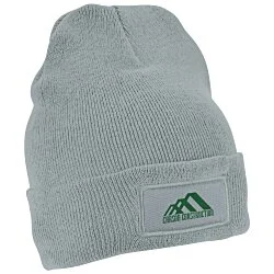 Cuffed Knit Beanie with Patch