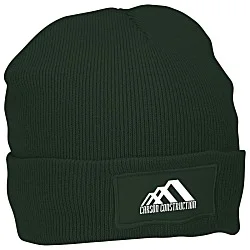 Cuffed Knit Beanie with Patch