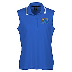 CrownLux Performance Plaited Tipped Sleeveless Polo - Ladies'