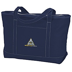Solid Cotton Yacht Tote - 14" x 24" - Embroidered