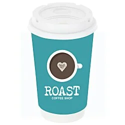 Full Color Insulated Paper Cup with Lid - 16 oz.