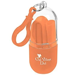 Silicone Straw in Capsule Carabiner Case