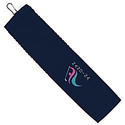 Trifold Scrubber Golf Towel with Carabiner Clip