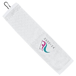 Trifold Scrubber Golf Towel with Carabiner Clip